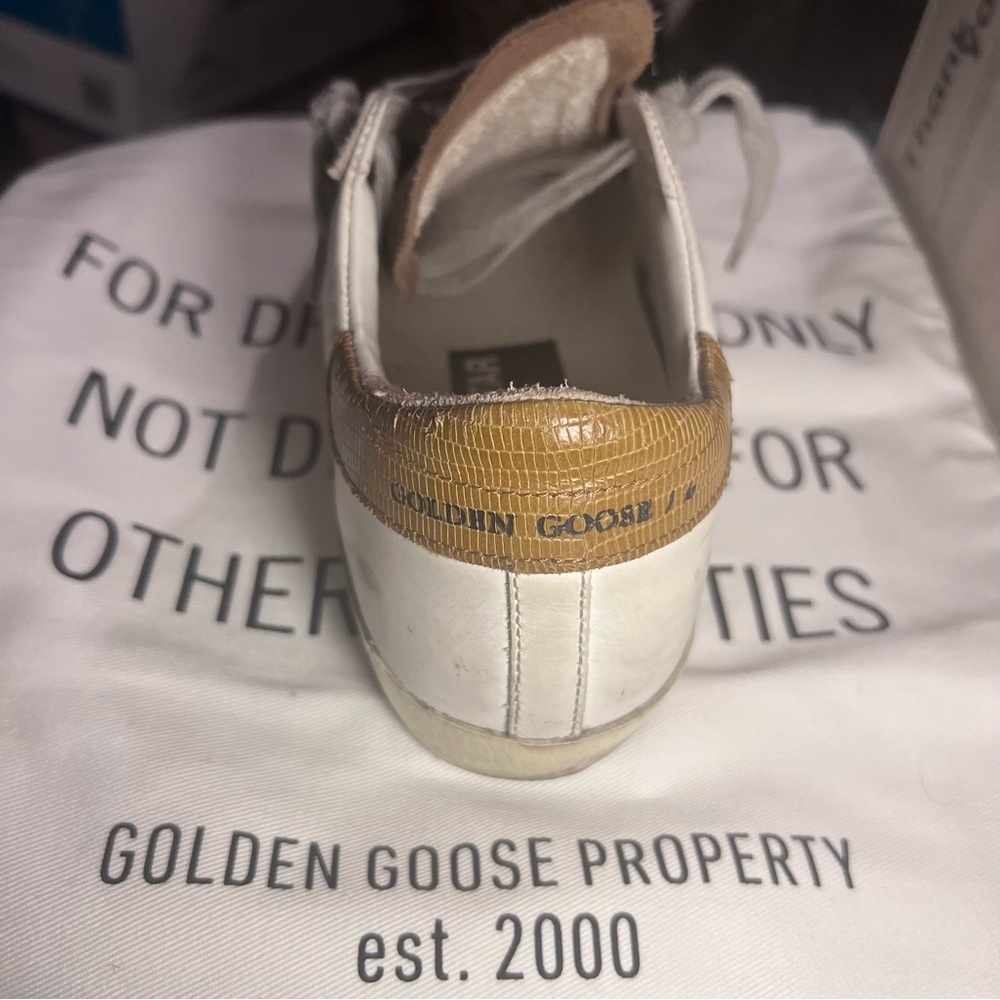 Golden Goose SUPER STAR White and Brown Sneakers - Picture 12 of 15